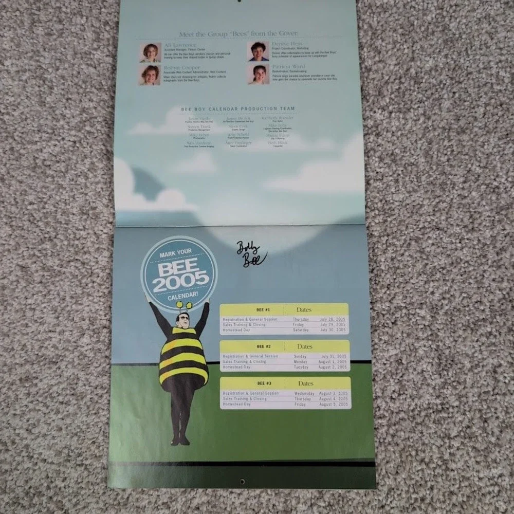 Longaberger Bee Boys 2005 Calendar Signed Collectible Limited‎ Edition